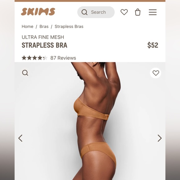 NWT Skims Ultra fine Mesh strapless bra - Picture 4 of 8